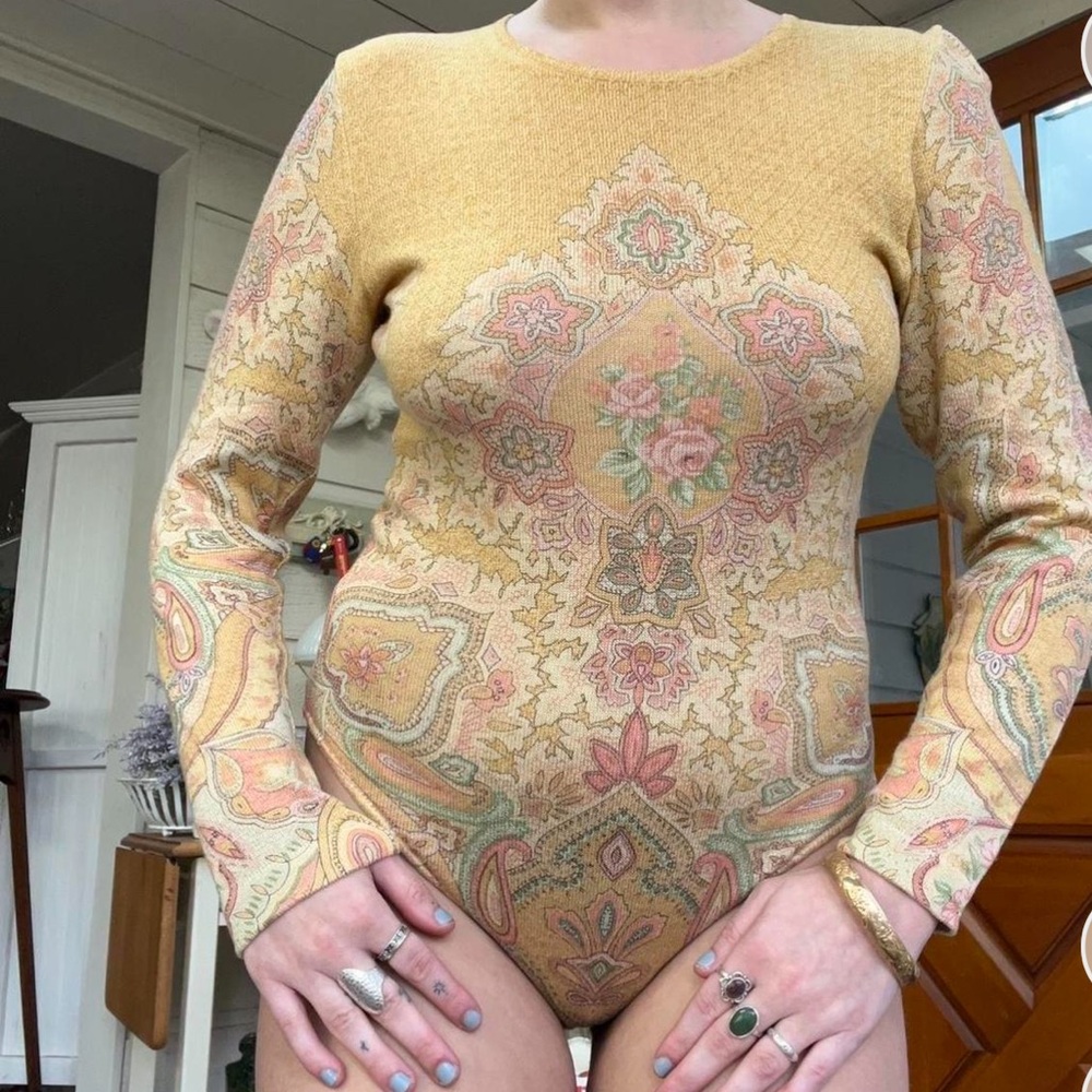 Roberto cavalli cashmere bodysuit size m